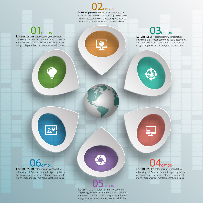 抽象矢量现代商业三维风格的信息图表