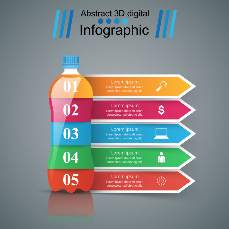 矢量商业信息表折纸风格