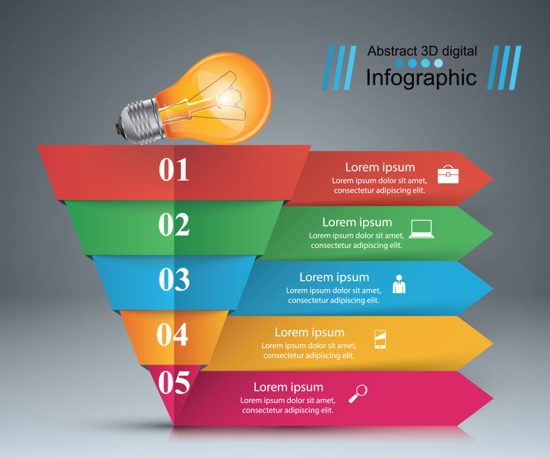 矢量商业信息图形设计和营销图形