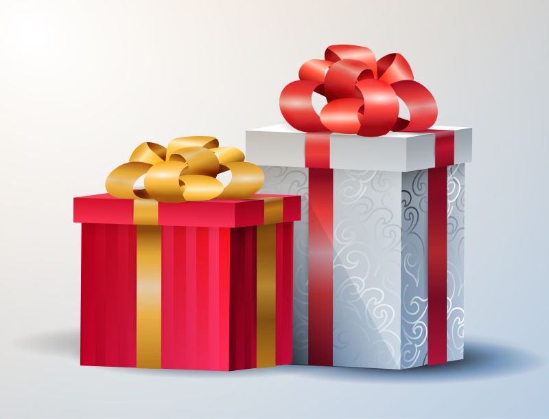 矢量两个礼品盒插图