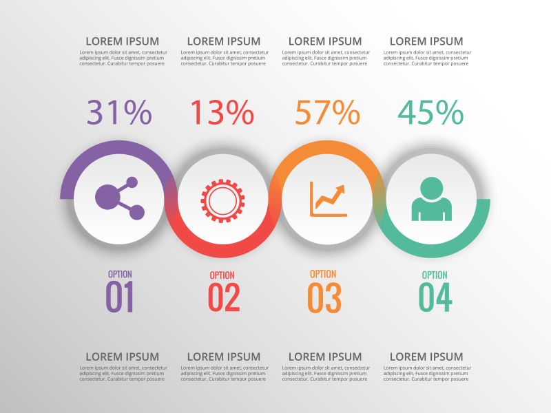 立体圆形信息图表矢量设计