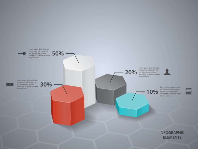 彩色立方图表矢量设计