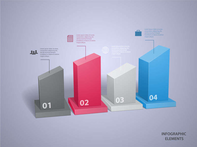 彩色的立方图表矢量设计