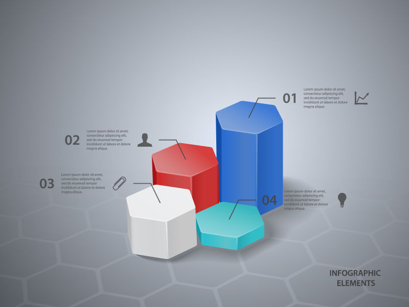 矢量的彩色立方图表设计