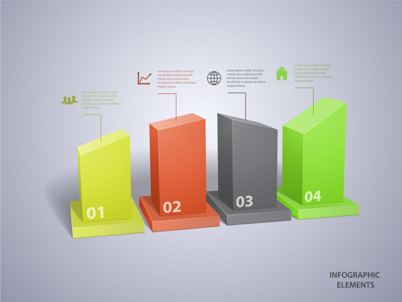 立体直方信息图表矢量设计
