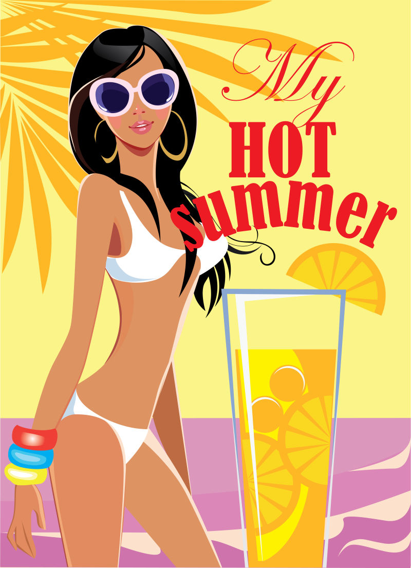 矢量夏季比基尼美女