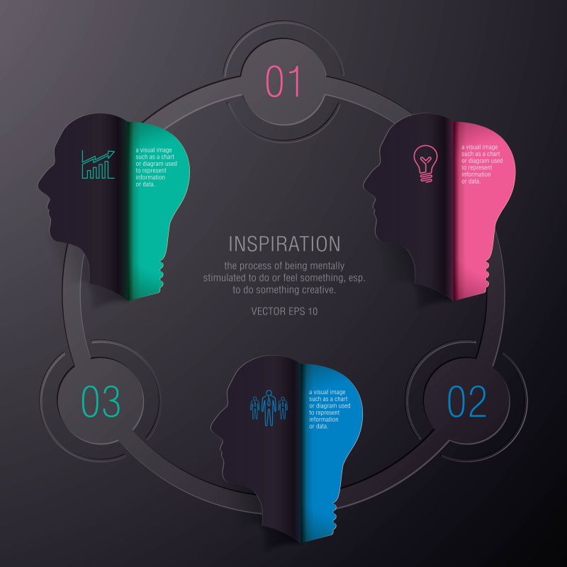 矢量的创意电灯图案信息图表设计