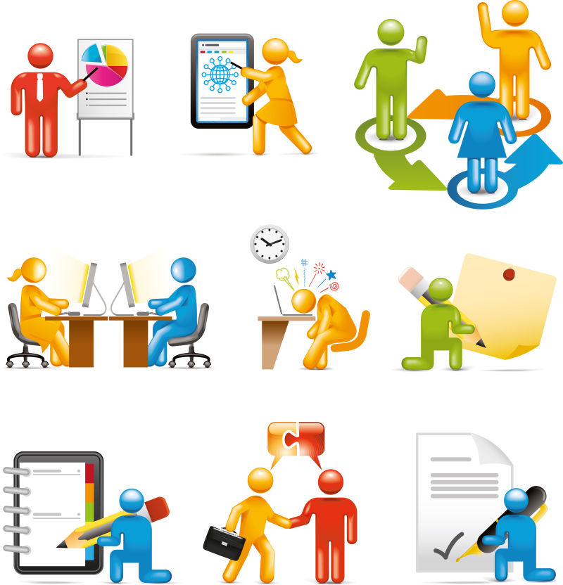 办公室通信概念插图矢量设计