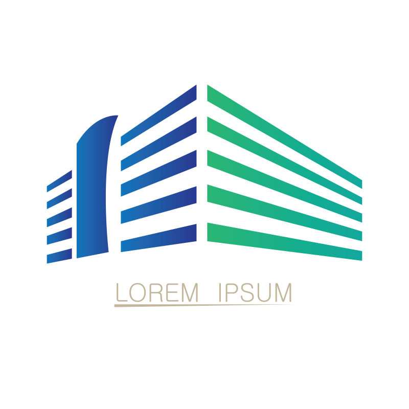 矢量方形建筑标志