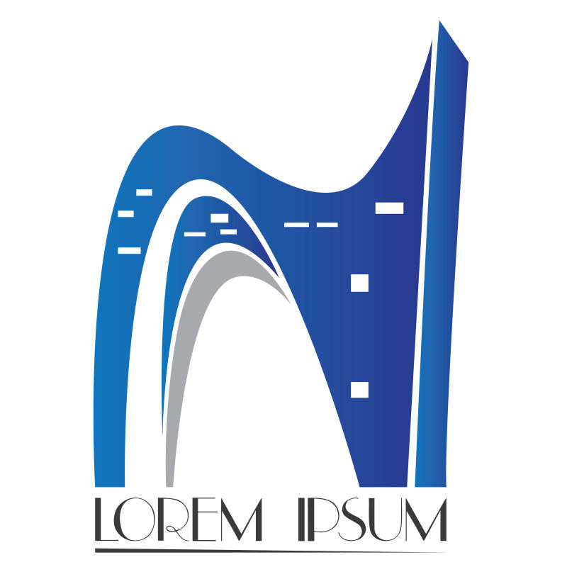 矢量蓝色抽象建筑