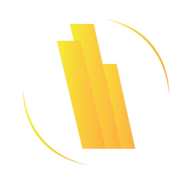 矢量黄色柱体建筑