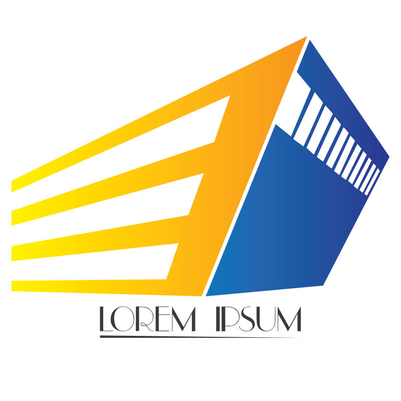 矢量蓝色建筑标志