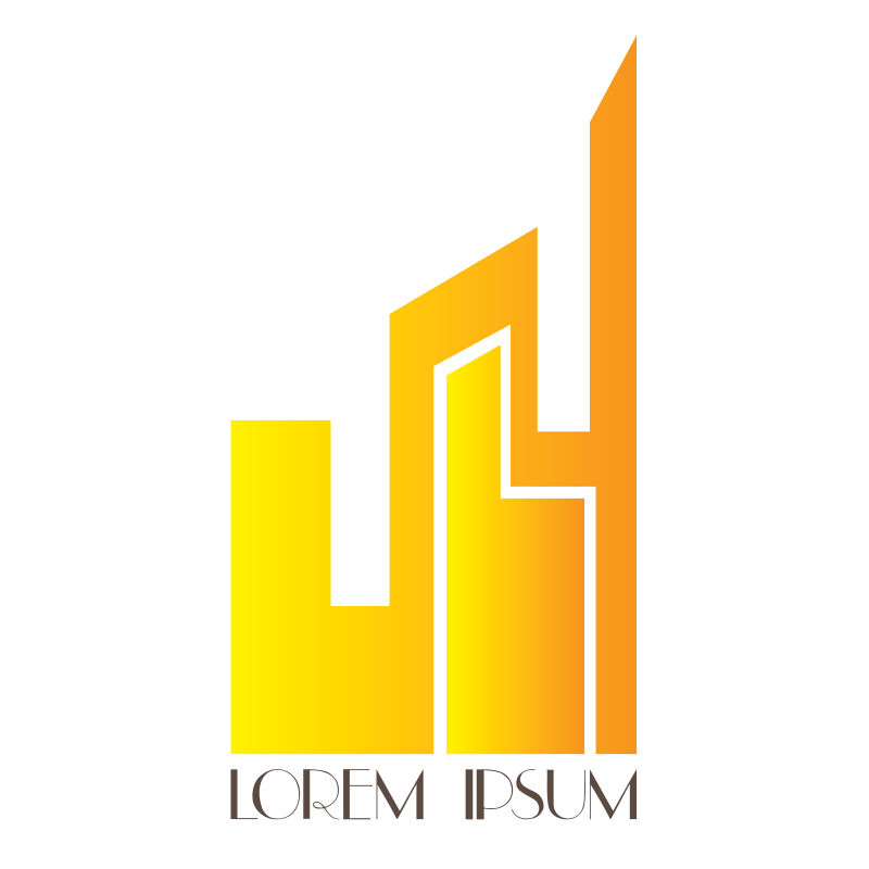 矢量黄色抽象建筑标志