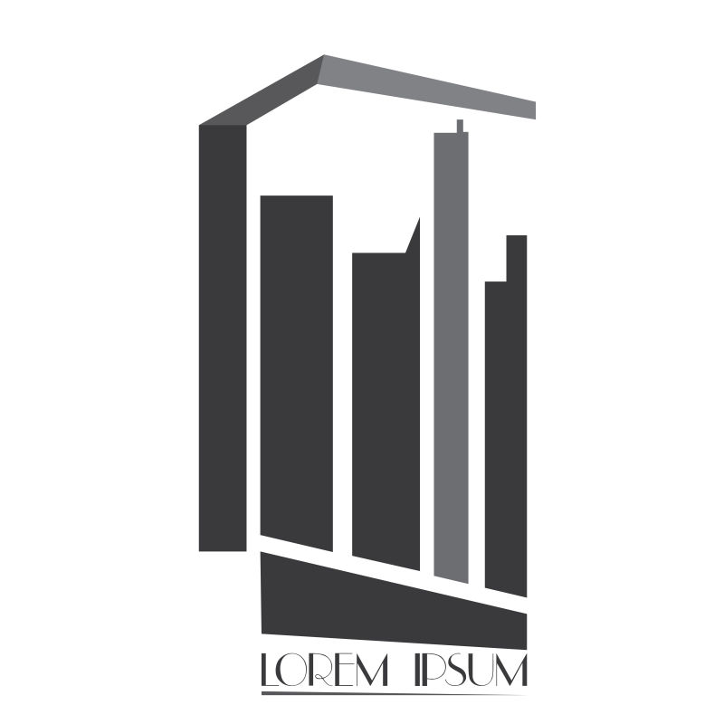 矢量灰色建筑标志