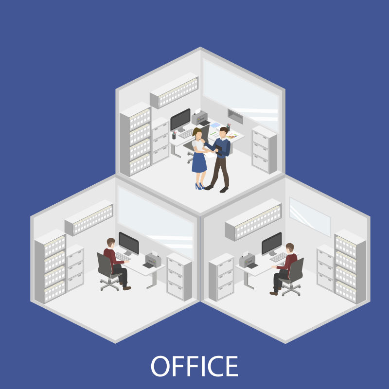 企业和工作理念办公室矢量插图