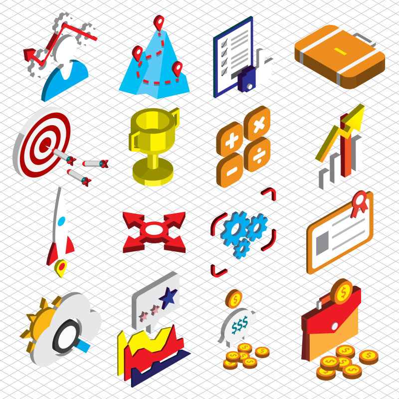 立体的优化图标矢量设计