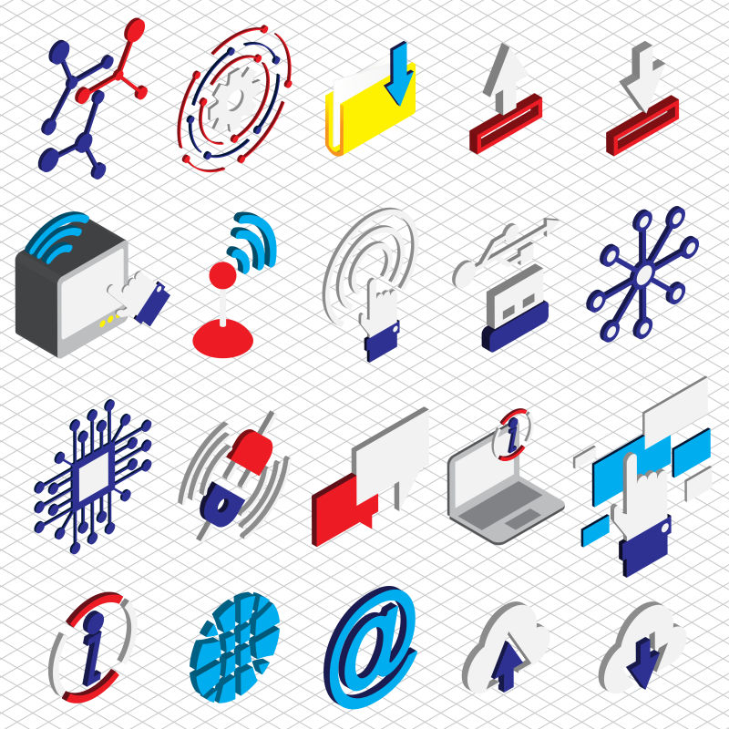 矢量的立体网络图标