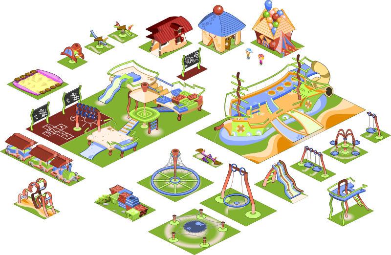 游乐场等距线矢量