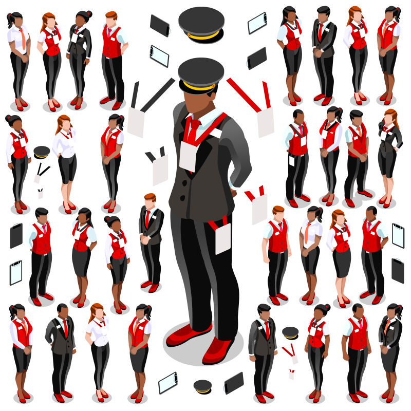 矢量三维等距人物老板图标