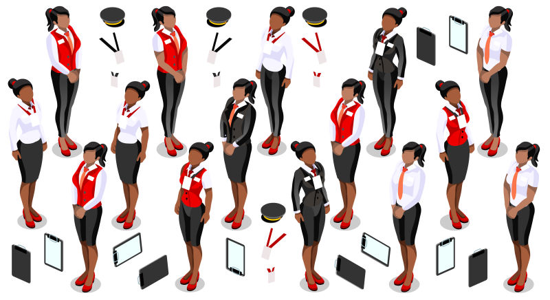 矢量三维等距人物