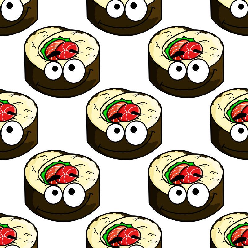 矢量美食寿司无缝模式