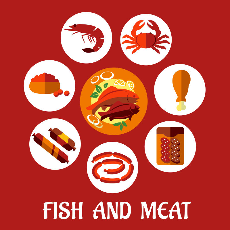 创意矢量食品的图标设计