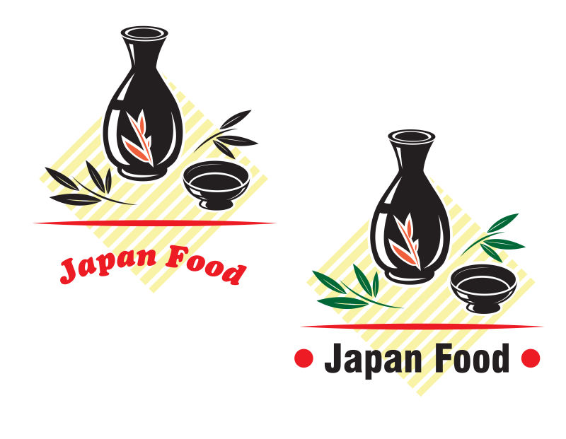 创意矢量日本清酒插图