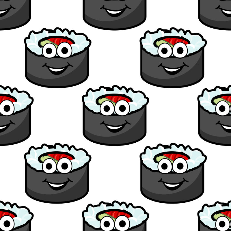 创意矢量卡通寿司插图