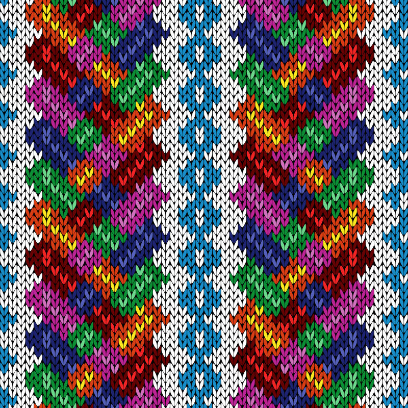 矢量抽象彩色针织纹理无缝背景