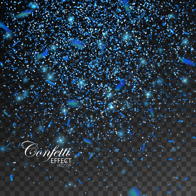 闪闪发光的蓝色的纸屑背景设计矢量