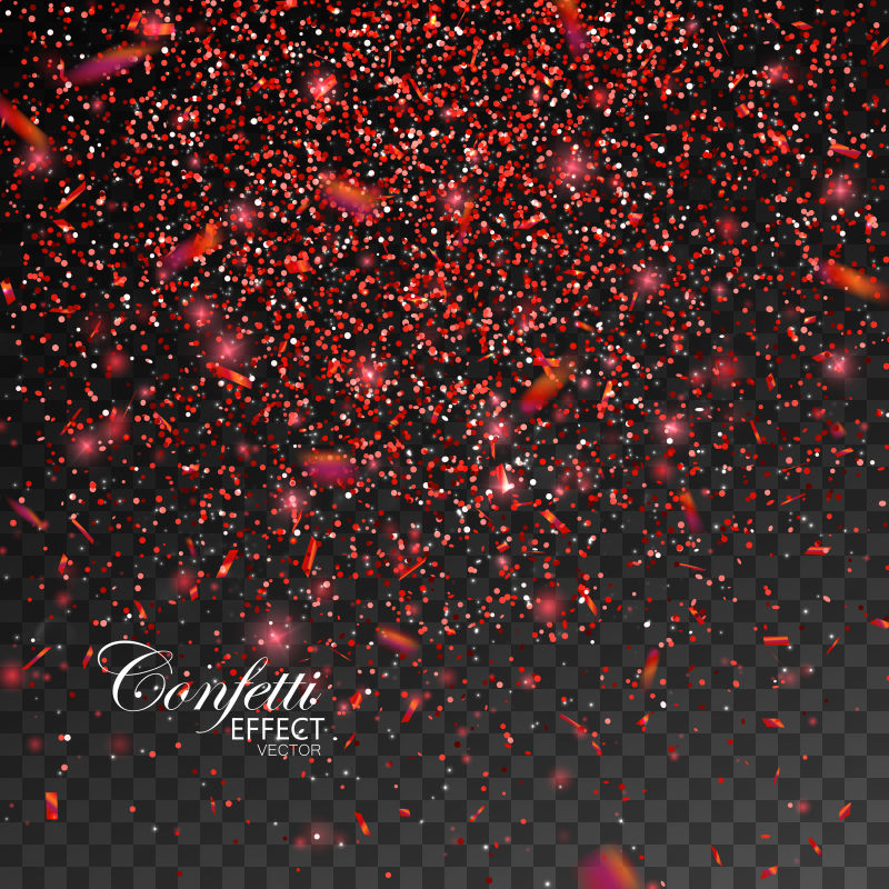 发光的红色的纸屑背景设计矢量