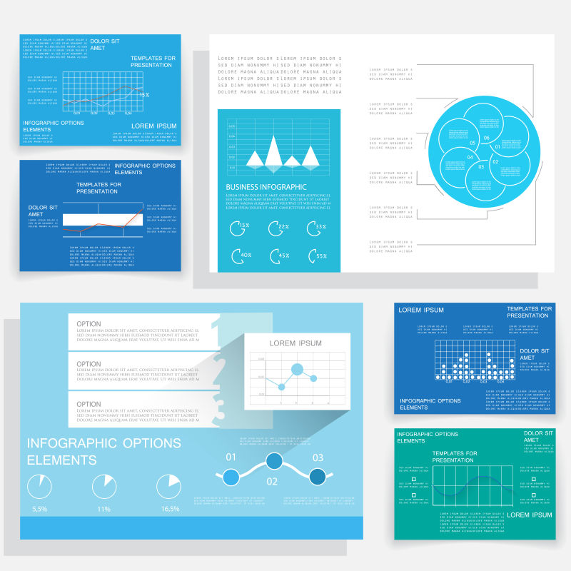 抽象矢量现代简约风格的宣传报告设计