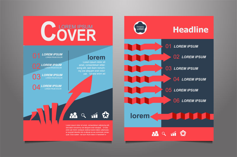 年报小册子宣传手册设计矢量