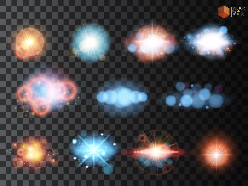 抽象矢量彩色半透明光效设计元素