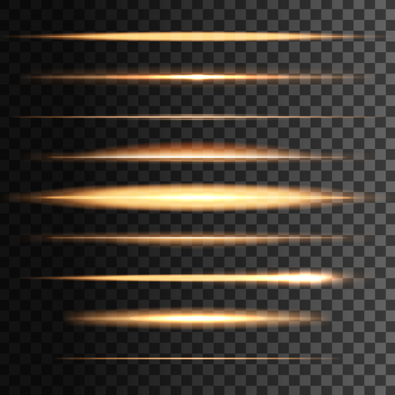 创意矢量金色水平闪亮线条设计