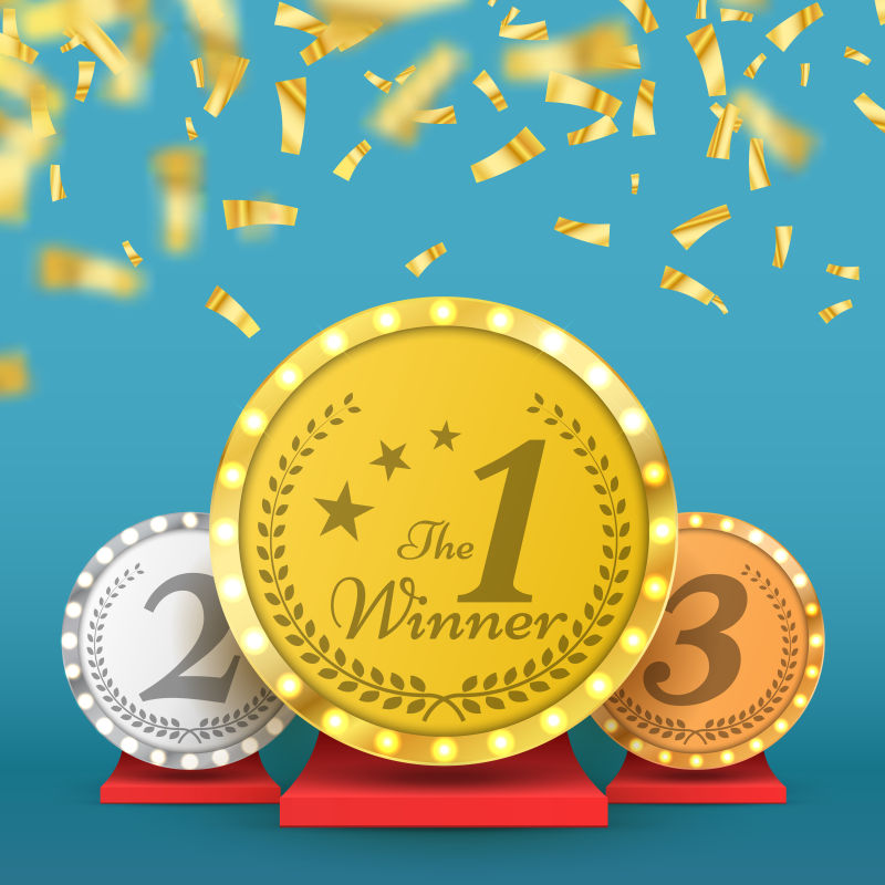 精美的奖牌矢量插图