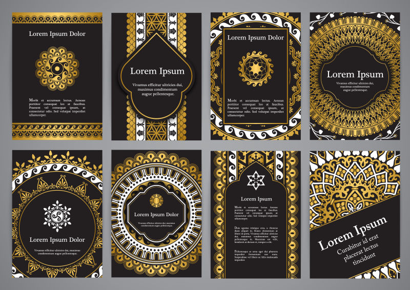 创意金色曼荼罗矢量图