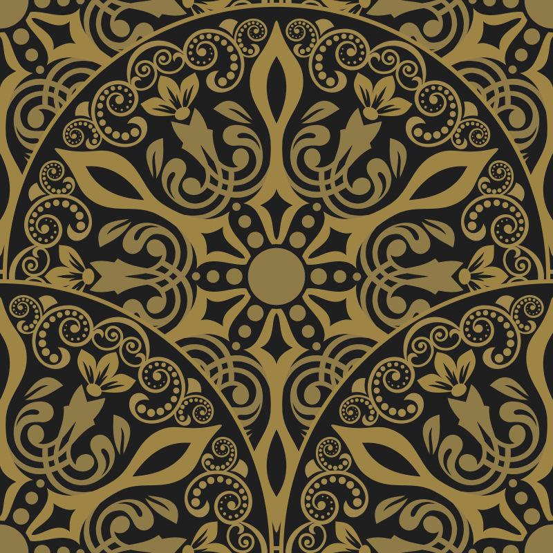 无缝花缎豪华矢量图