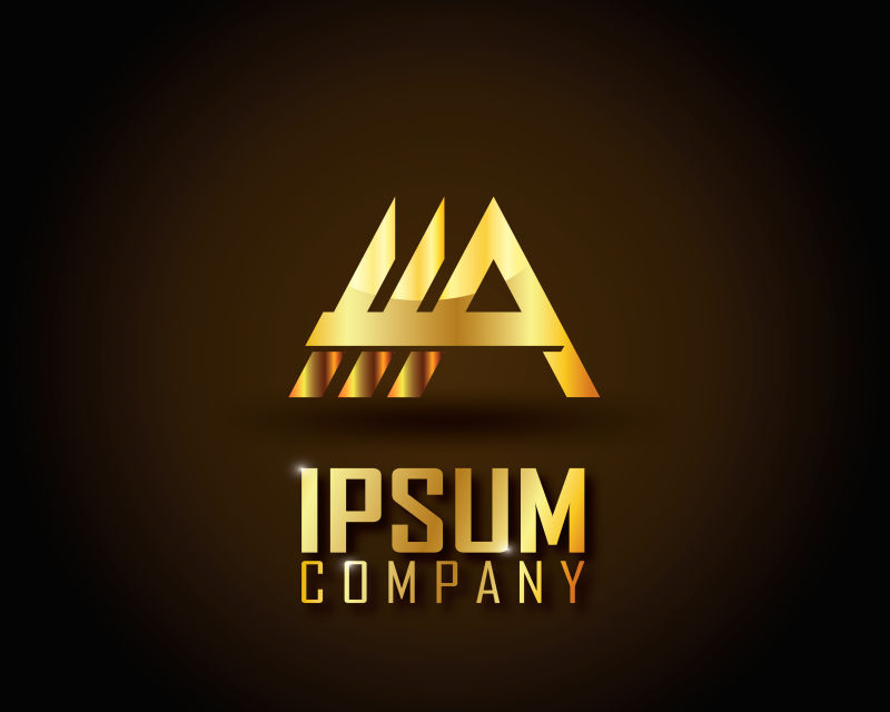 金色字母标志矢量设计