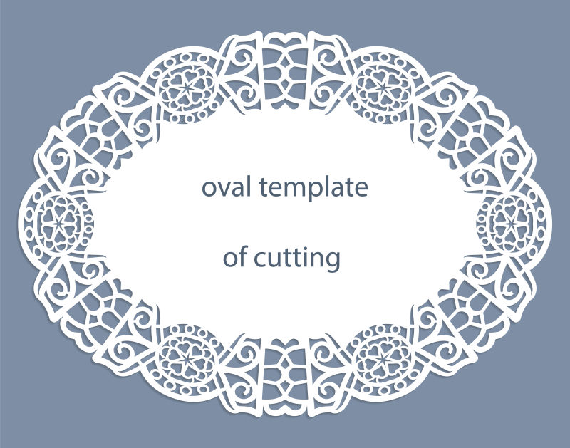矢量的椭圆形镂空图案设计