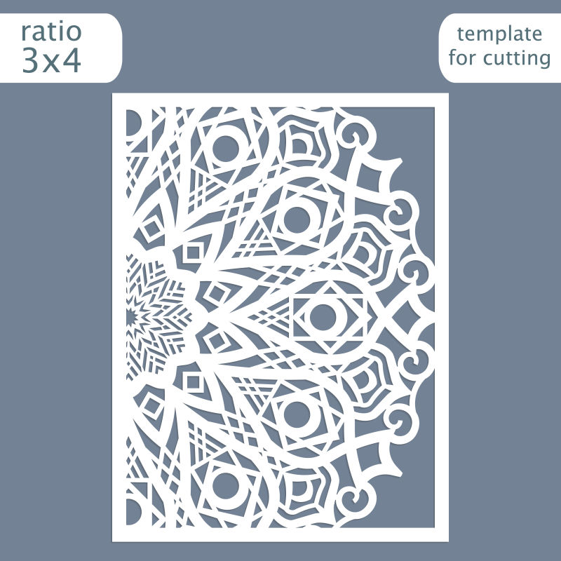 矩形的镂空图案卡片矢量设计