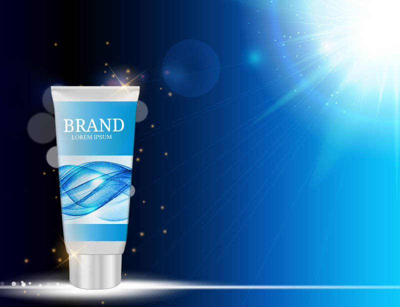 矢量的创意护手霜广告插图