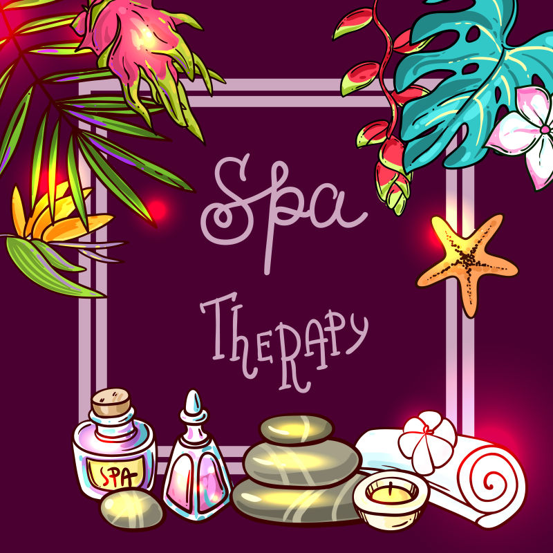 矢量美丽的温泉疗养背景