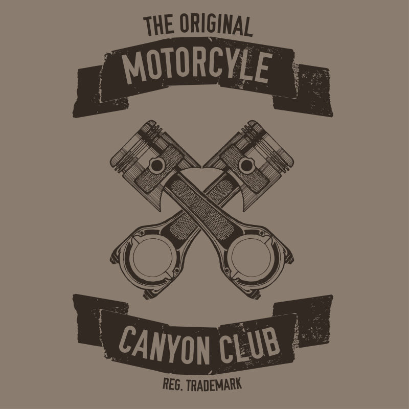 手绘矢量的摩托车