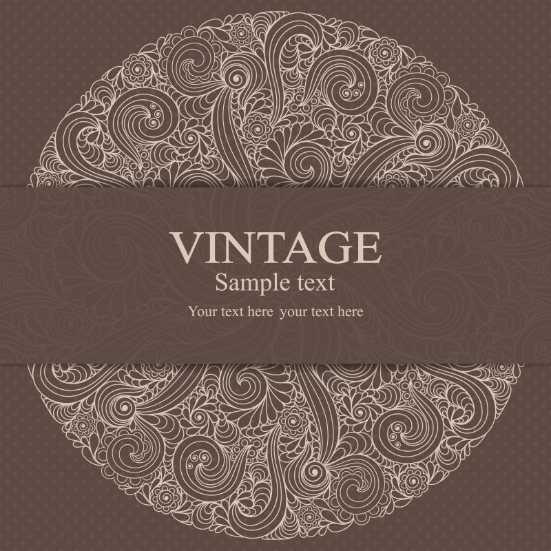 创意矢量古典装饰纹样的请帖背景