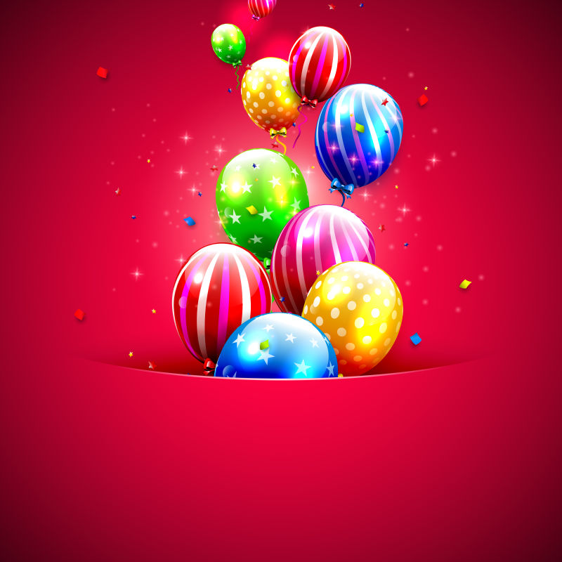 矢量的彩色生日气球设计