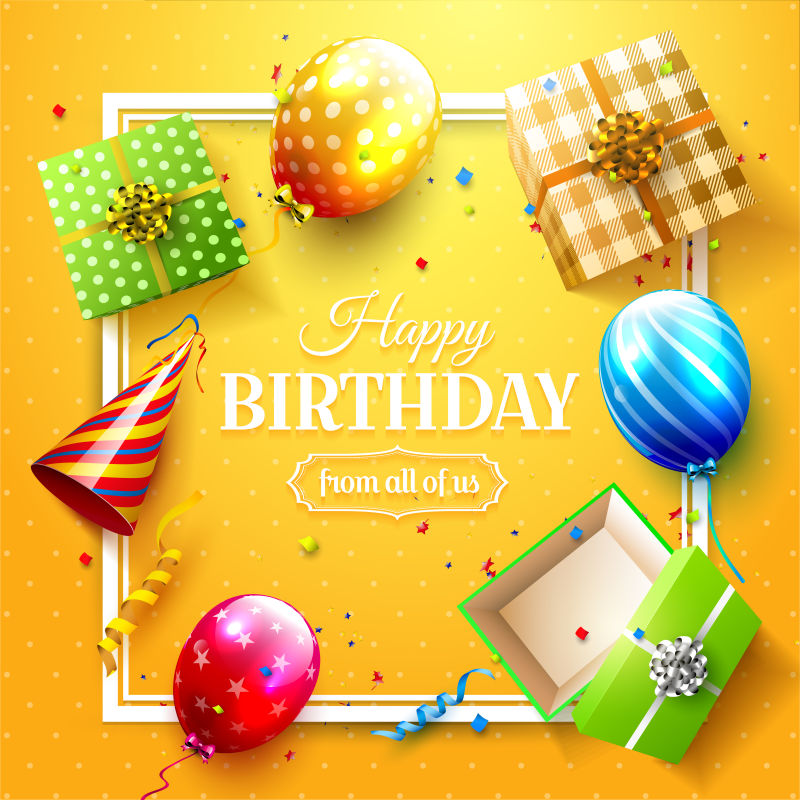 生日派对贺卡矢量设计