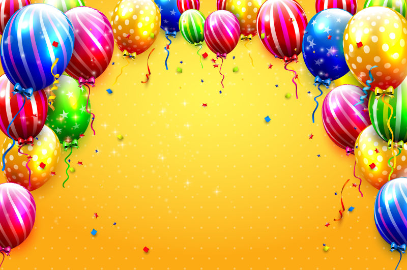 彩色气球背景矢量设计