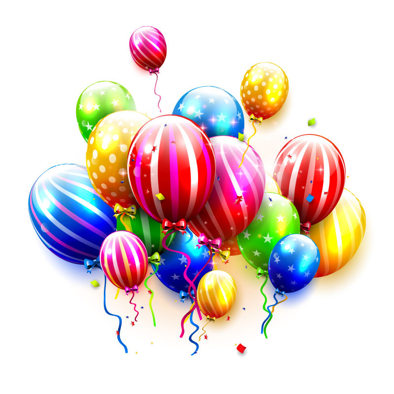 矢量彩色气球装饰