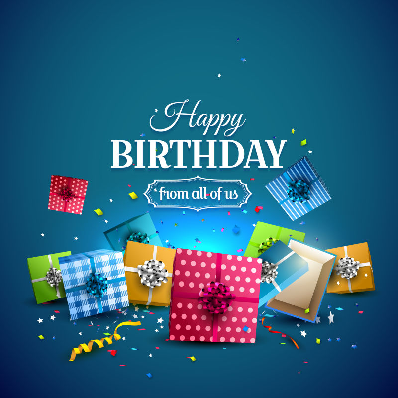 矢量精美生日贺卡设计